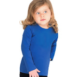 Girls' Basic Crewneck Long Sleeve Cotton T-Shirt  / 5 to 7 Years lilax