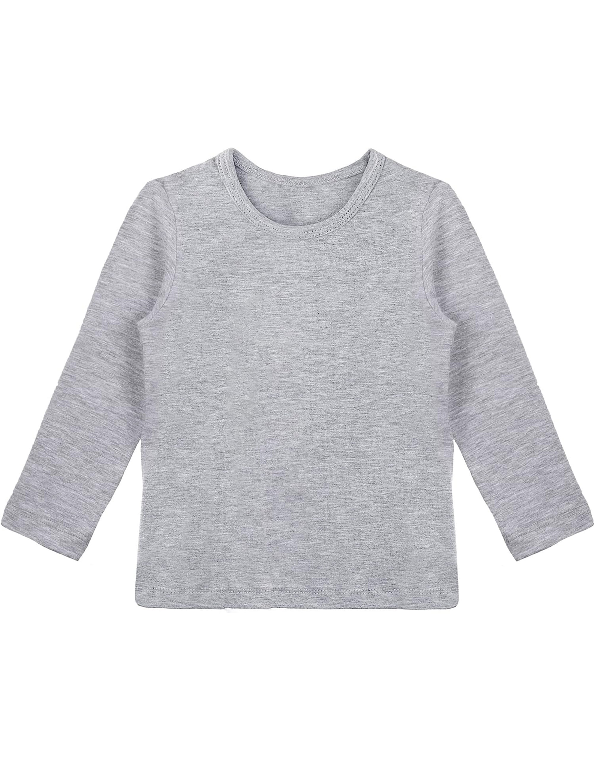 Girls cotton basic solid crewneck t-shirt; best for baby girl clothes & christmas gift ideas