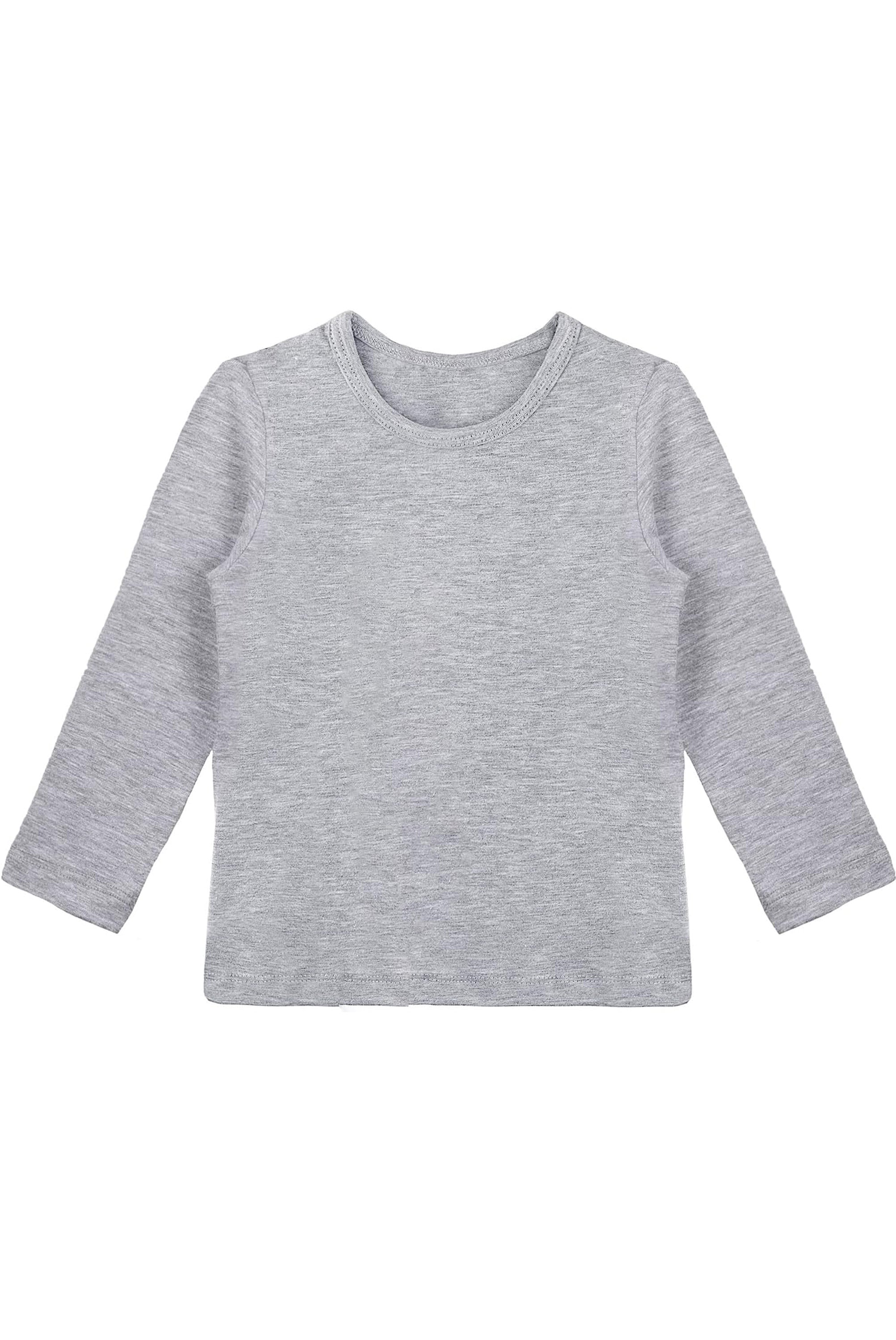 Girls' Basic Crewneck Long Sleeve Cotton T-Shirt / 11-12 Years LILAX