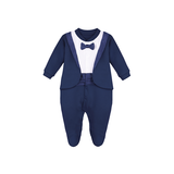 Baby Boy Bow-Tied Tuxedo Footie