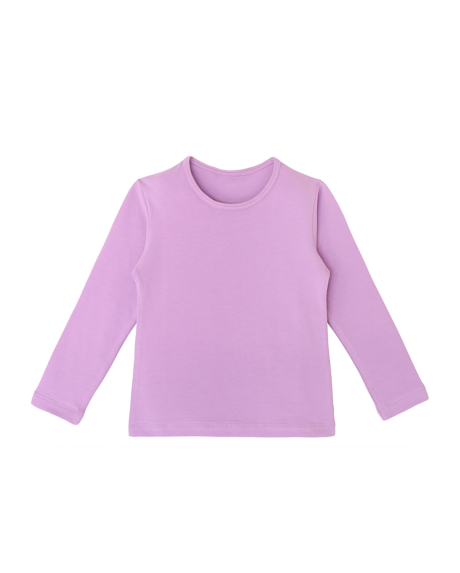 Big Girls Cotton Long Sleeve Basic Crewneck T-Shirt