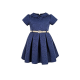 Girls Patterned Shimmer Belt Dress