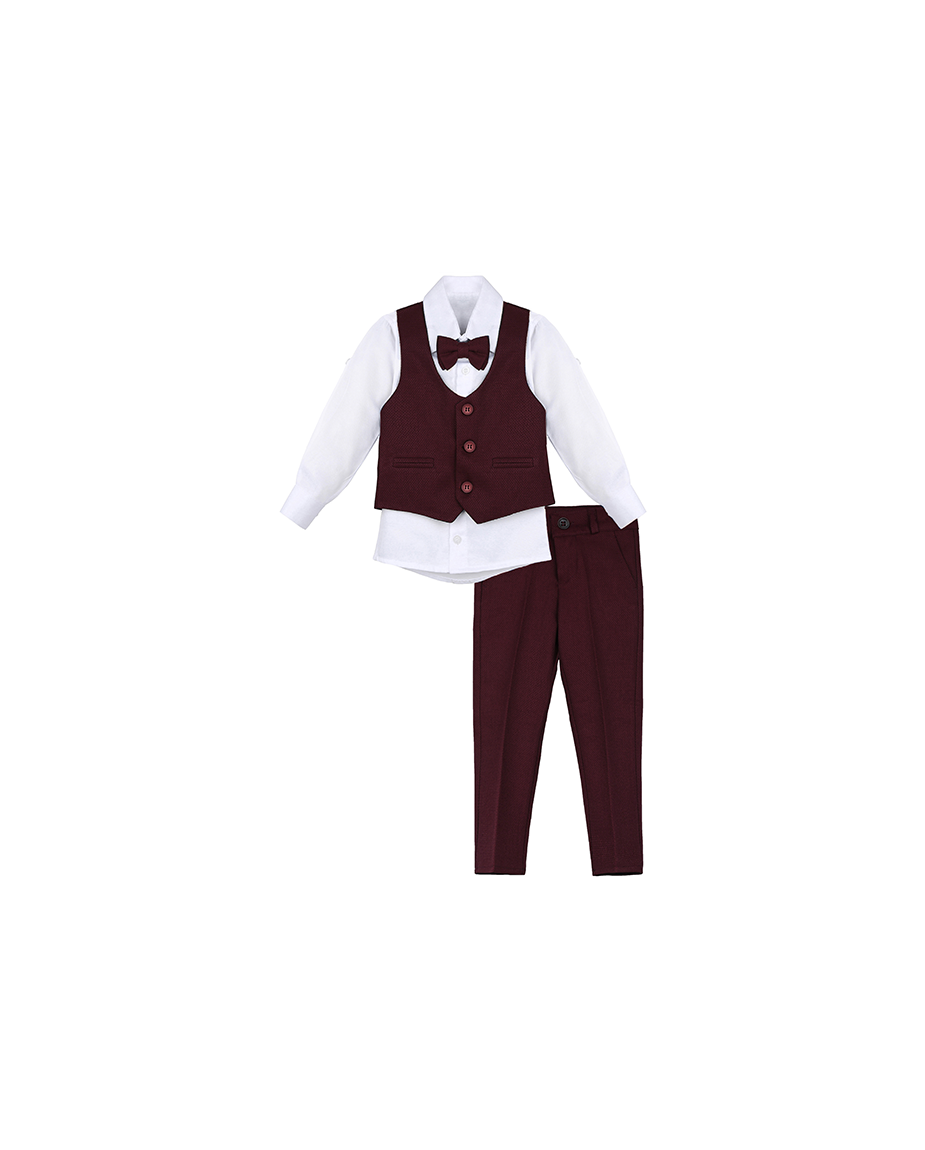 Toddler 4-Piece Textured Formal Suit Set