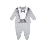 Baby Boy Footie Tuxedo Outfit with Bow Tie for Christmas Holidays - The Perfect Gentleman Look