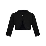 Girls Knit Lace Detailed Buttoned Bolero Cardigan