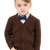 Toddler and Little Boys Cardigan Long Sleeve V-Neck Classic Knit School Sweater