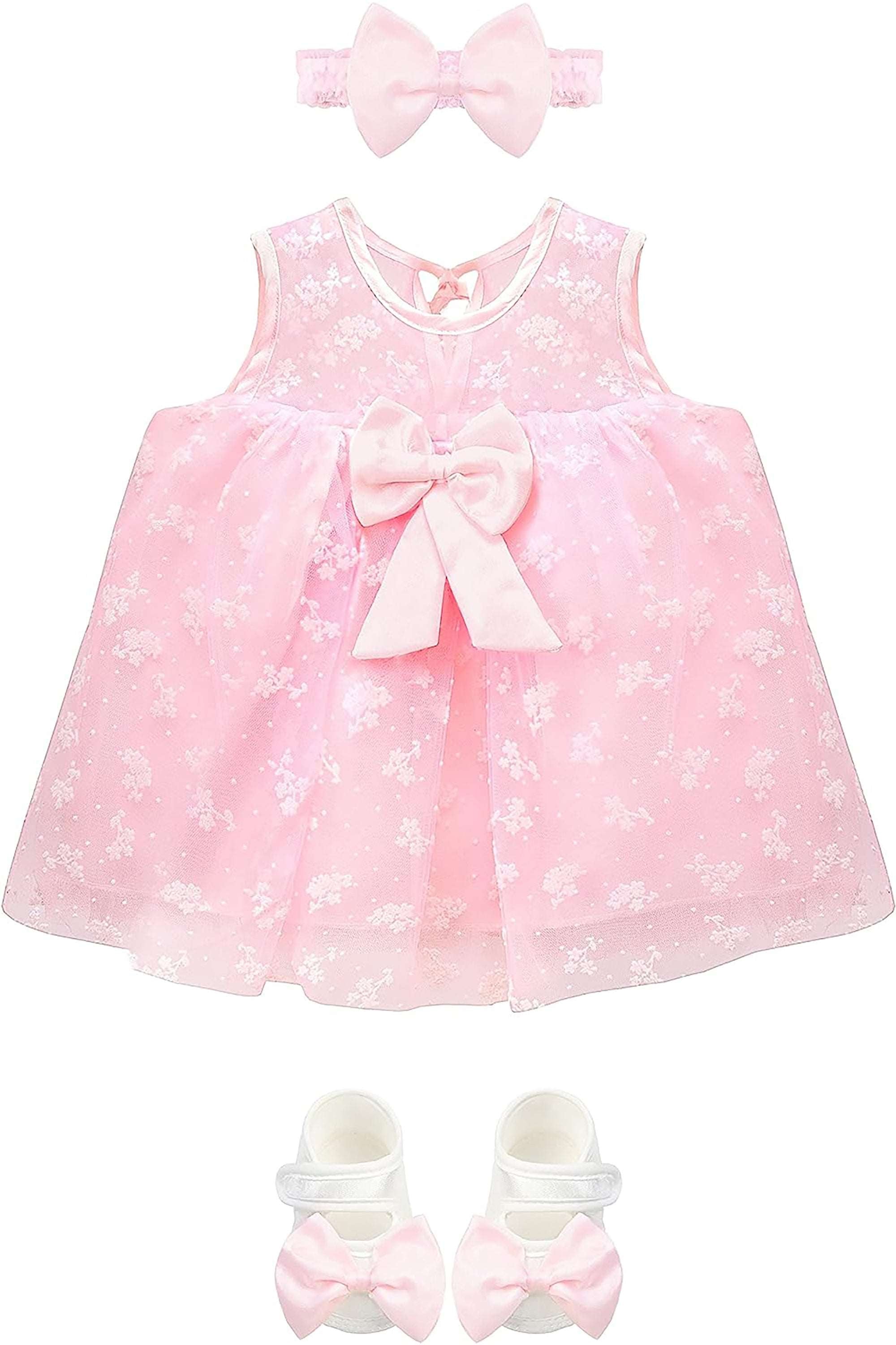 Baby girl tulle-skirt dress bow details; for baby girl clothes & christmas gift ideas