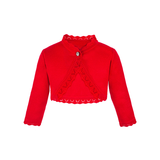 Girls Knit Lace Detailed Buttoned Bolero Cardigan