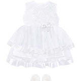 Baby Girls Wedding Party Dress Princess Tulle Gown 4 Piece Newborn Set