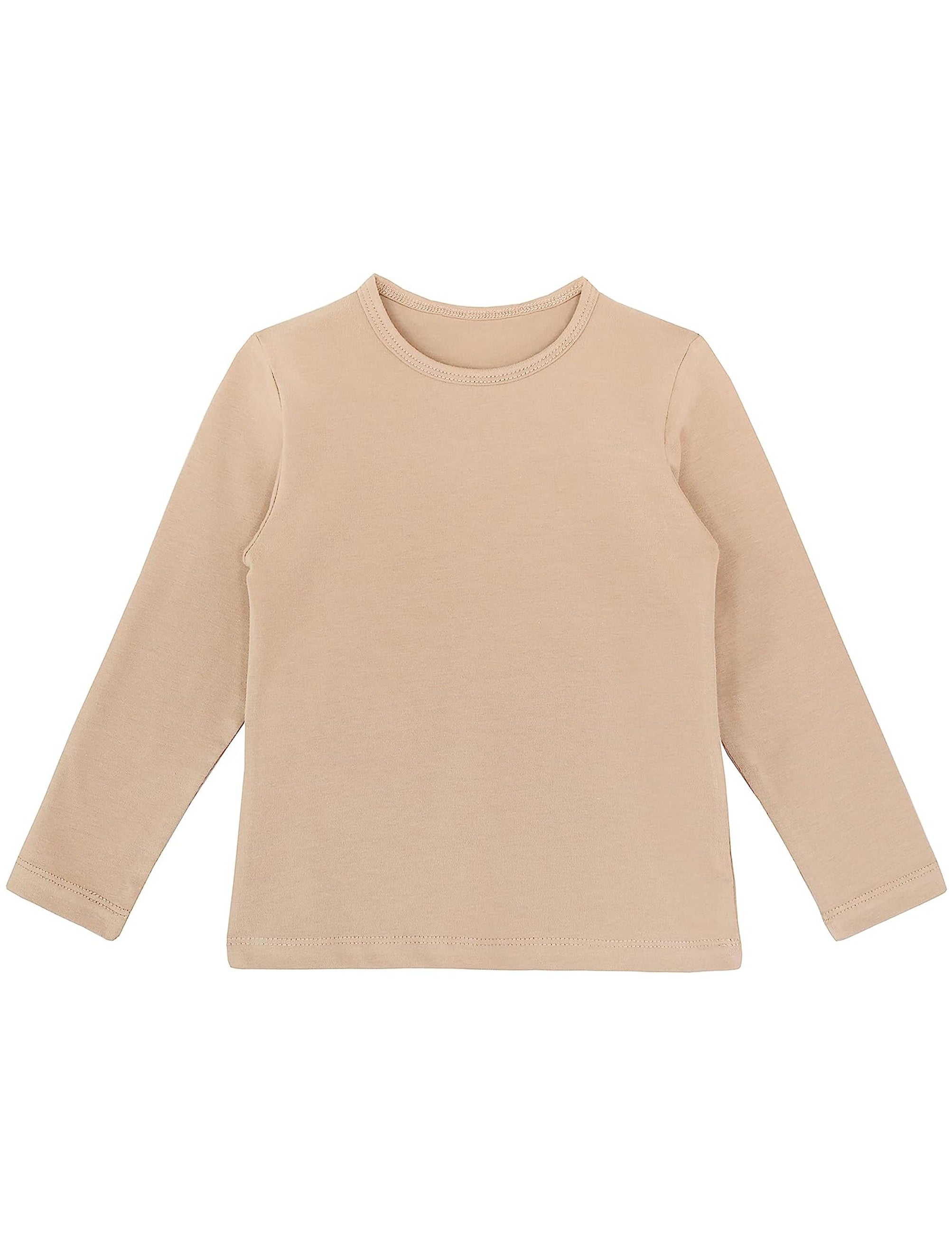 Girls cotton basic solid crewneck t-shirt; best for baby girl clothes & christmas gift ideas