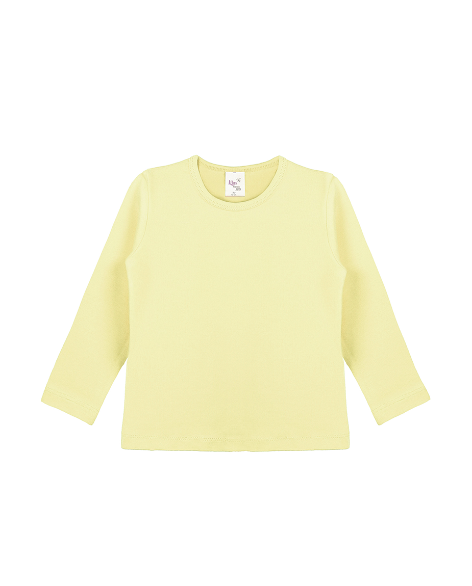 Big Girls Cotton Long Sleeve Basic Crewneck T-Shirt