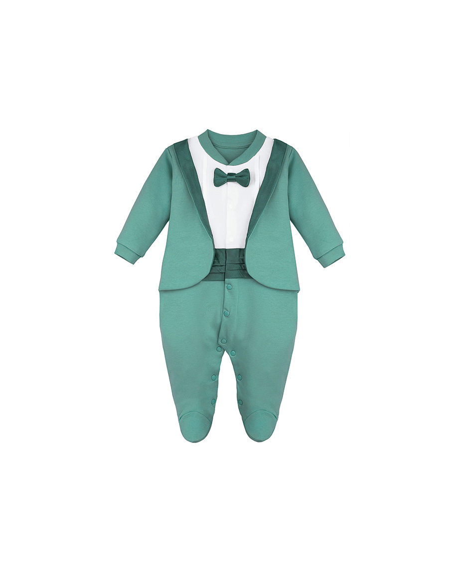 Baby Boy Bow-Tied Tuxedo Footie