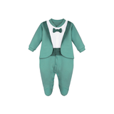 Baby Boy Bow-Tied Tuxedo Footie