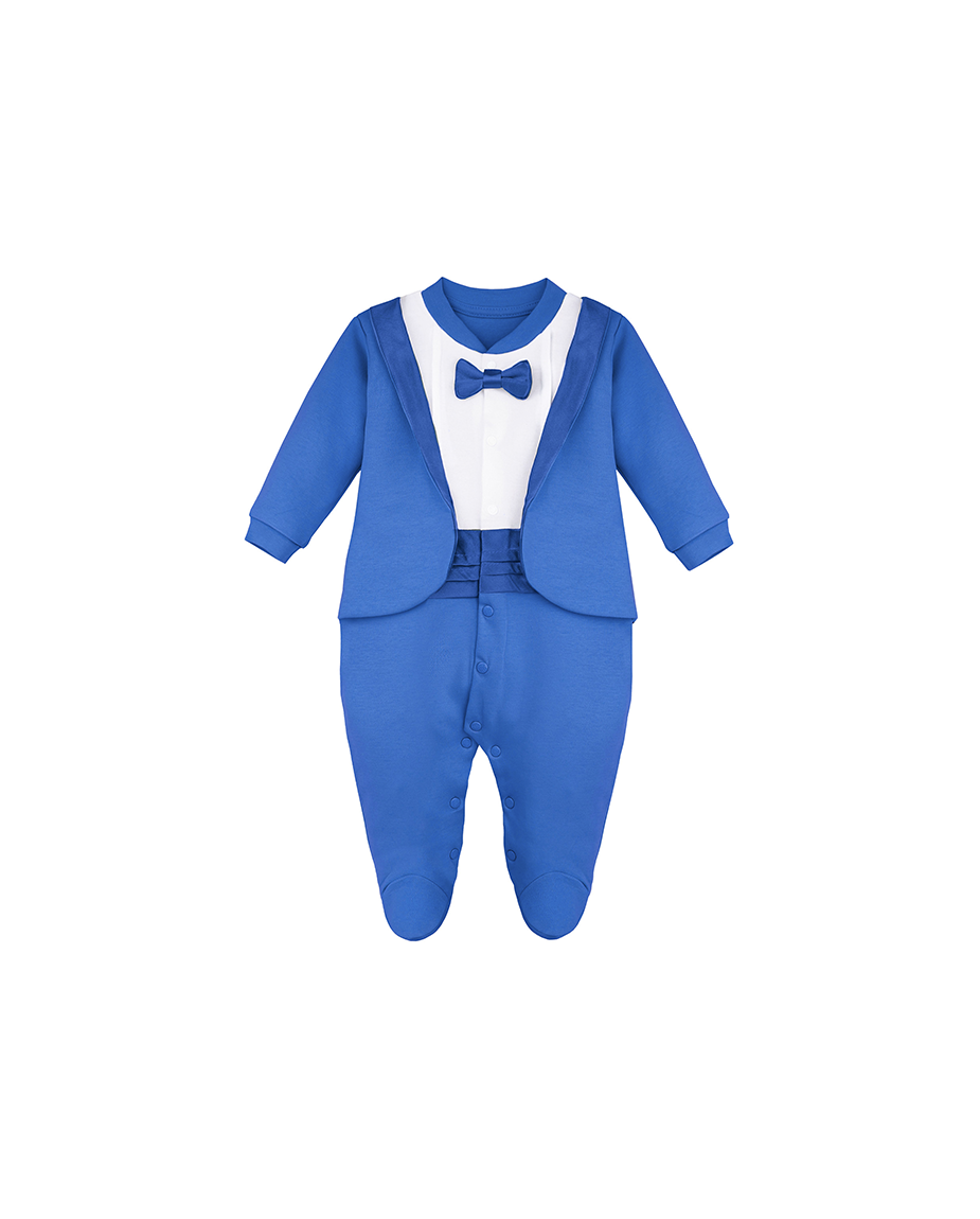 Baby Boy Bow-Tied Tuxedo Footie