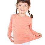 Girls' Basic Crewneck Long Sleeve Cotton T-Shirt  / 5 to 7 Years lilax