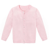 Girls' Classic Knit Cardigan Long Sleeve Button Closure Sweater 2 Years to 12 Years LILAX