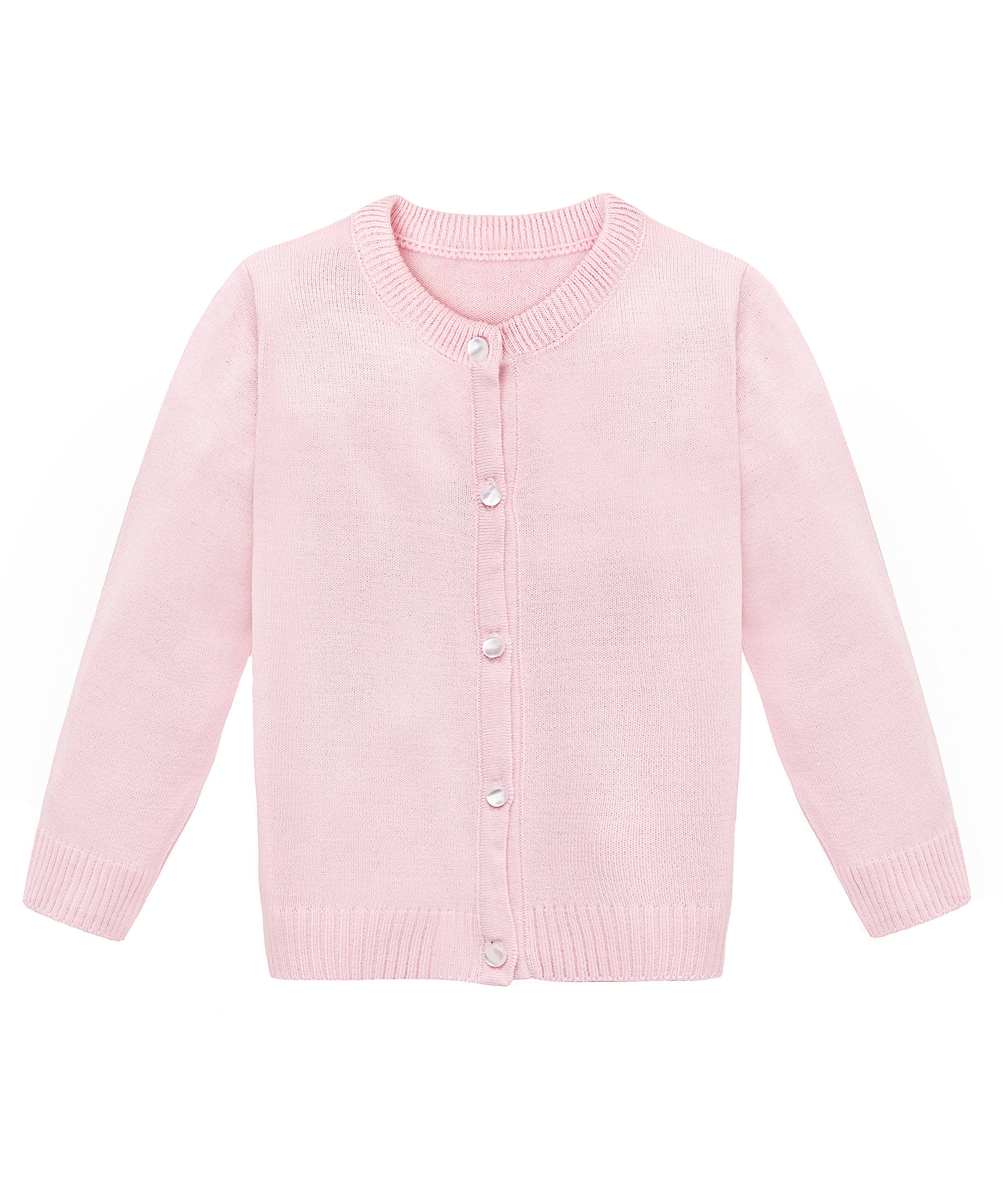 Baby girls 5 pearl-buttoned cardigan sweater; perfect for baby girl clothes & christmas gift ideas  