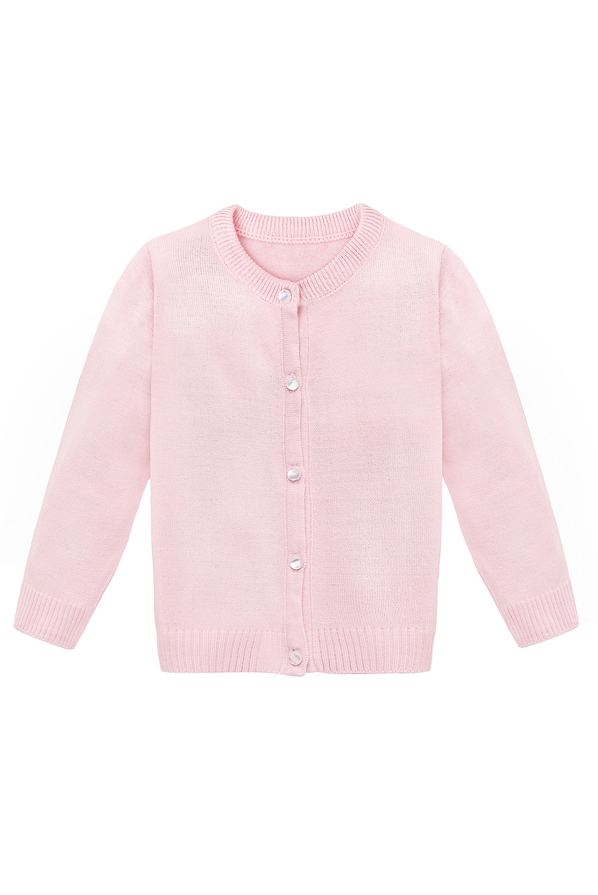 Baby girls 5 pearl-buttoned cardigan sweater; perfect for baby girl clothes & christmas gift ideas