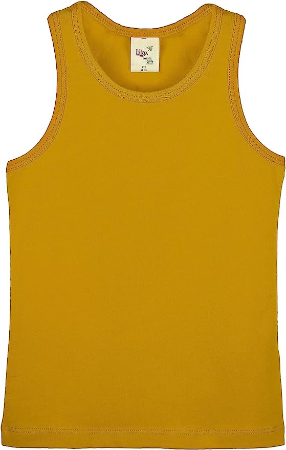 Girls' Soft Solid Cotton Blend Racerback Tank Top / 11-12 Years LILAX