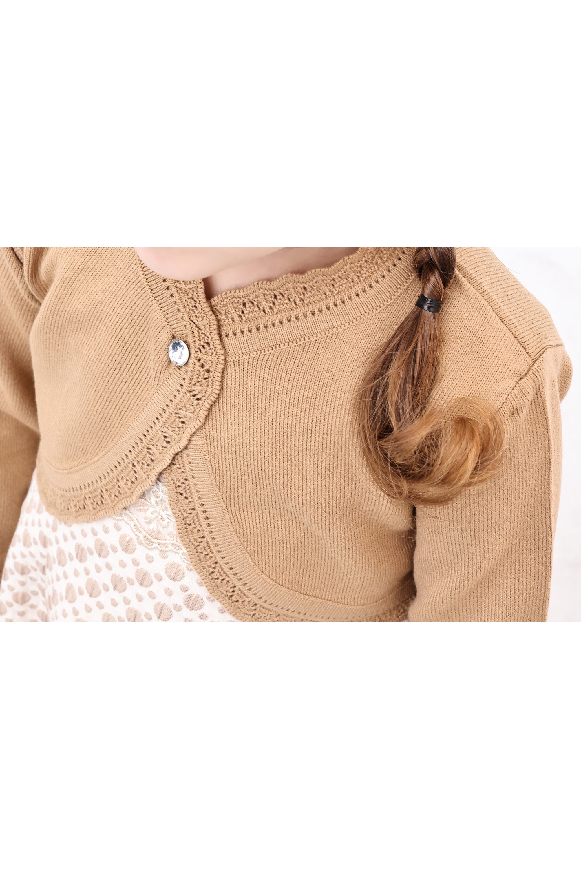 Girls' Bolero Cardigan Shrug Knit Long Sleeve Button Closure LILAX