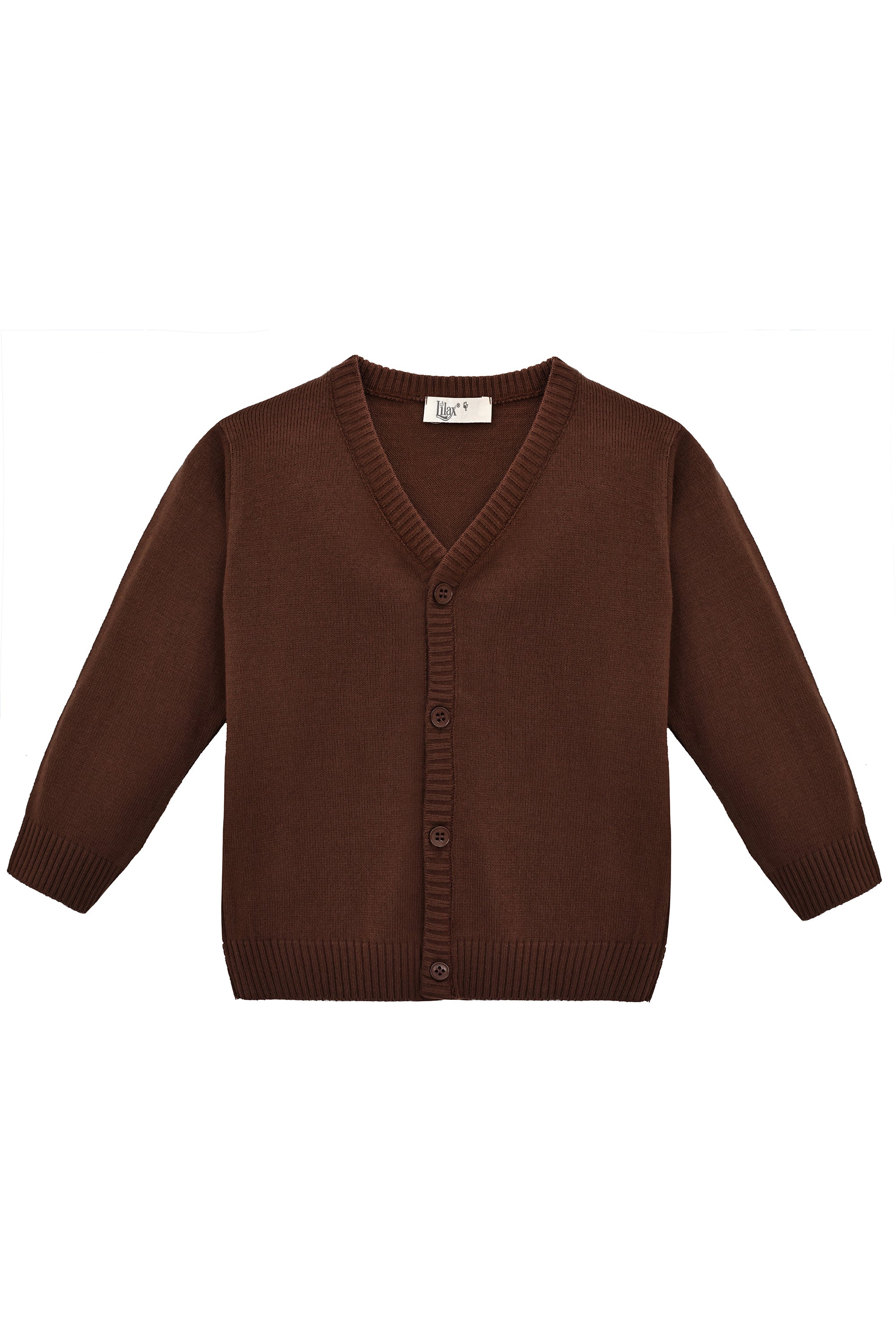 V-Neck Cardigan Sweater for Boys - Featuring Button Closure, Toddler to Youth