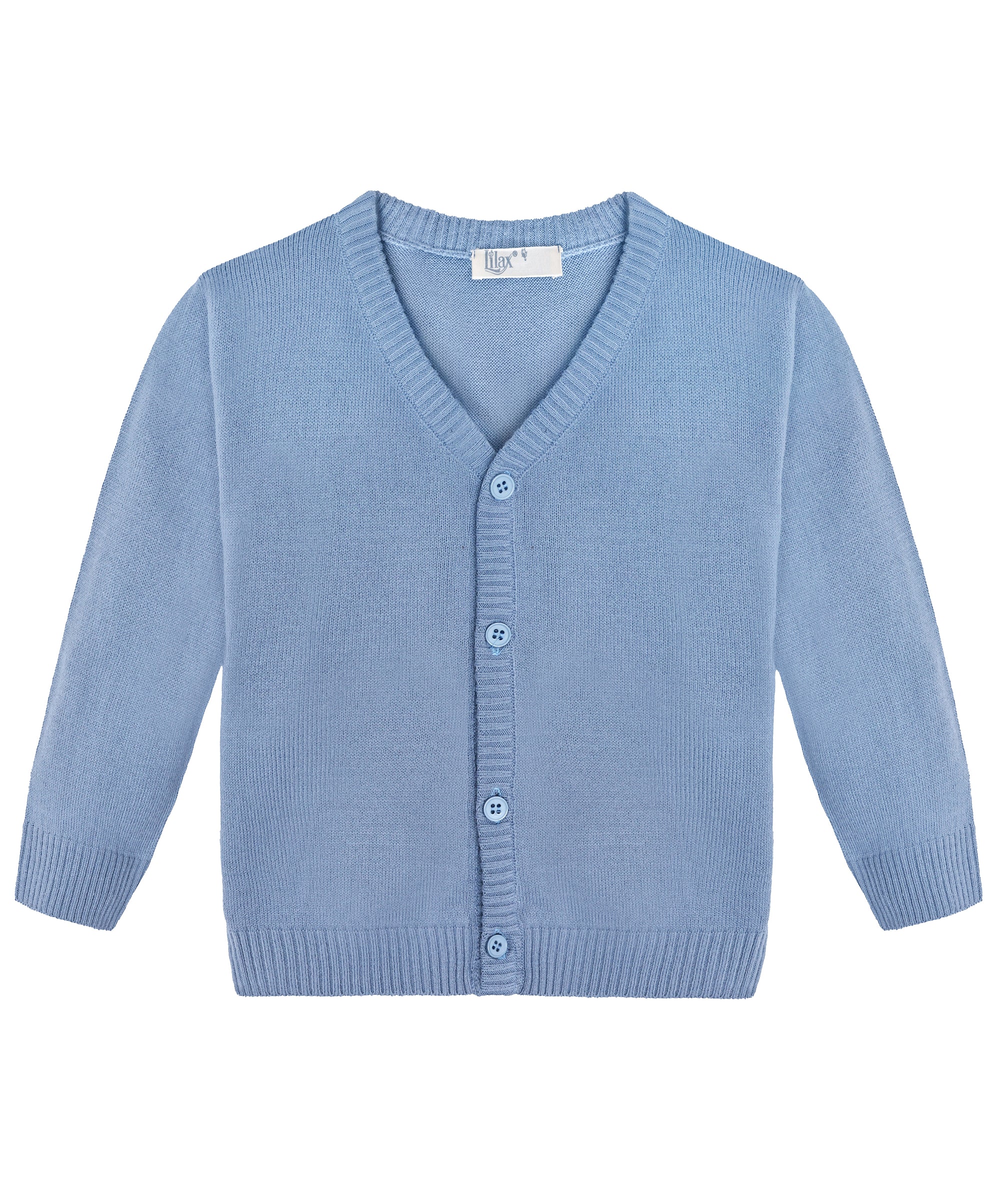 Baby boys v-neck cardigan sweater with ribbed edges; perfect for baby boy clothes & christmas gift ideas  