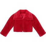 Little Girls' Faux Fur Jacket -  Button Closure Cozy Bolero Shrug LILAX