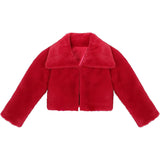 Little Girls' Faux Fur Jacket -  Button Closure Cozy Bolero Shrug LILAX