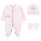 Jeweled Crown Layette Gift Set for Baby Girls: 3 Pieces LILAX