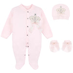 Jeweled Crown Layette Gift Set for Baby Girls: 3 Pieces LILAX