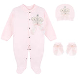 Jeweled Crown Layette Gift Set for Baby Girls: 3 Pieces LILAX