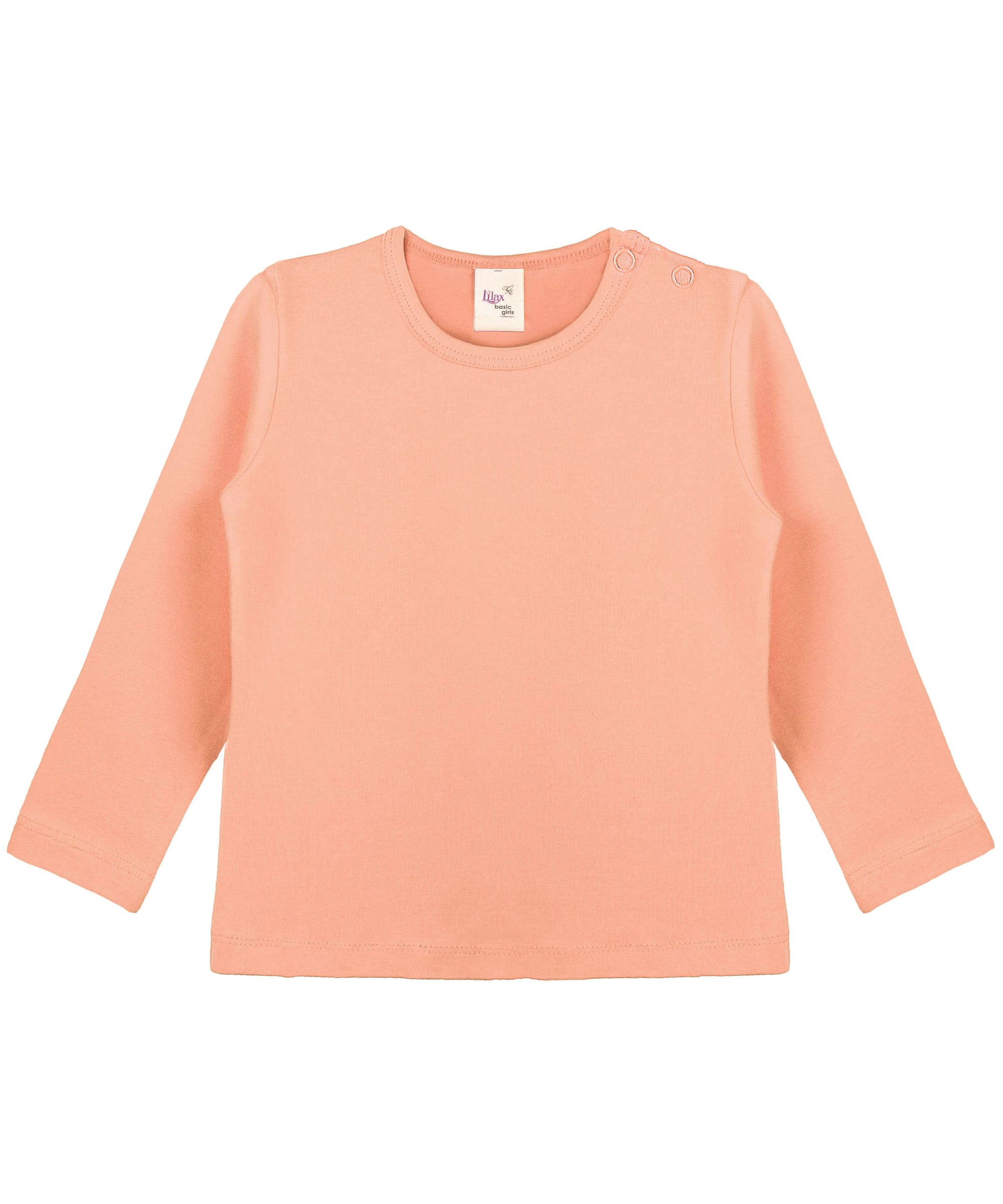 Girls cotton basic solid crewneck long sleeve t-shirt; perfect for baby girl clothes & christmas gift ideas