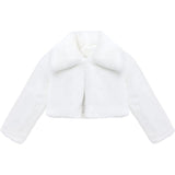 Little Girls' Faux Fur Jacket -  Button Closure Cozy Bolero Shrug LILAX