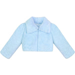 Little Girls' Faux Fur Jacket -  Button Closure Cozy Bolero Shrug LILAX