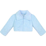 Little Girls' Faux Fur Jacket -  Button Closure Cozy Bolero Shrug LILAX