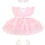 Baby Girls' Ruffled Tulle Dress 3 Piece Special Occasion Outfit LILAX