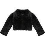 Little Girls' Faux Fur Jacket -  Button Closure Cozy Bolero Shrug LILAX