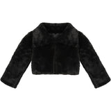 Little Girls' Faux Fur Jacket -  Button Closure Cozy Bolero Shrug LILAX