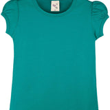 Girls' Basic Cotton T-Shirt  Short Puff Sleeve Crewneck / 11-12 Years LILAX