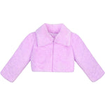 Little Girls' Faux Fur Jacket -  Button Closure Cozy Bolero Shrug LILAX