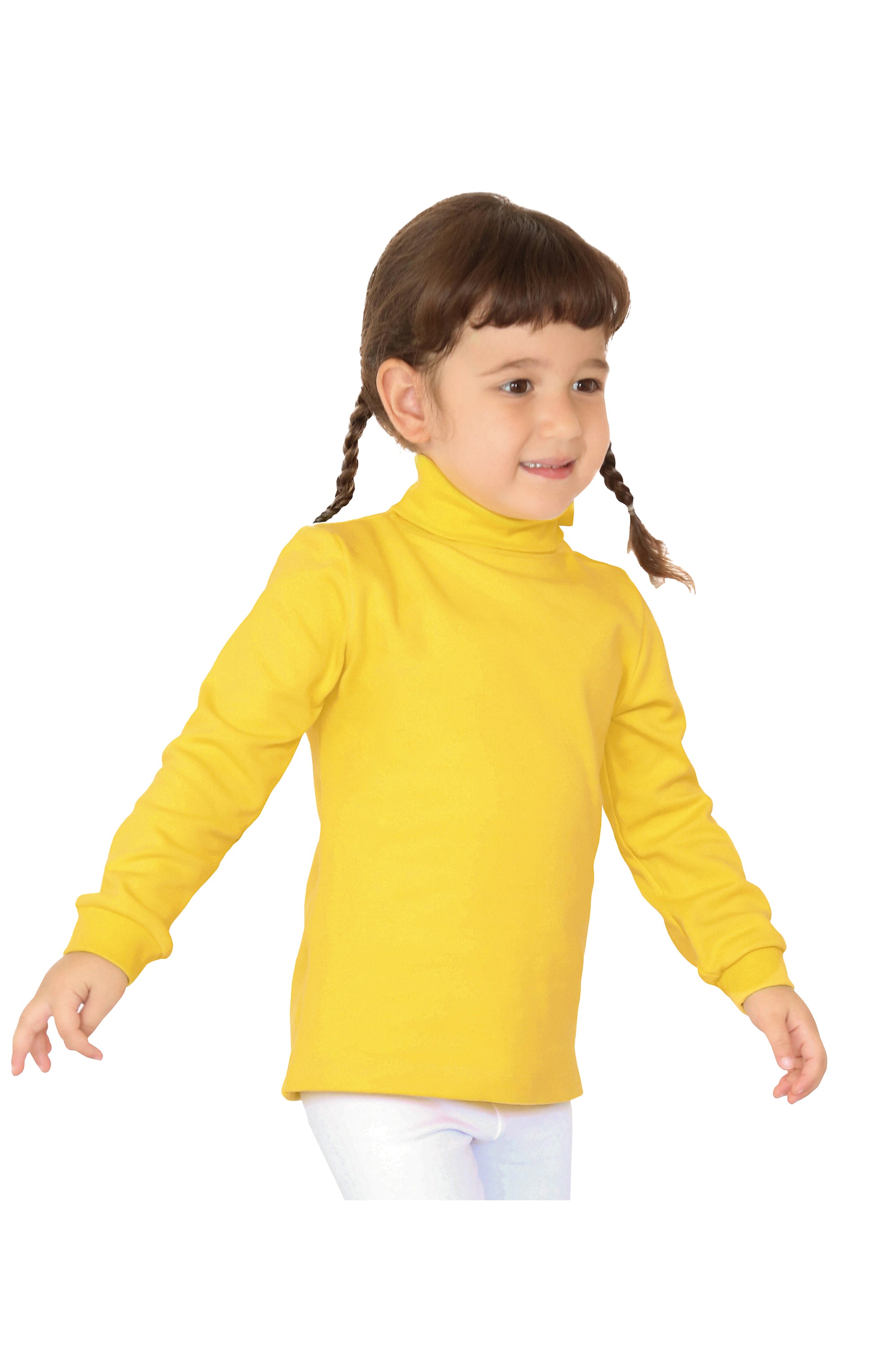 Girls' Solid Cotton Shirt Basic Long Sleeve Turtleneck T-Shirt / 5 to 8 Years LILAX