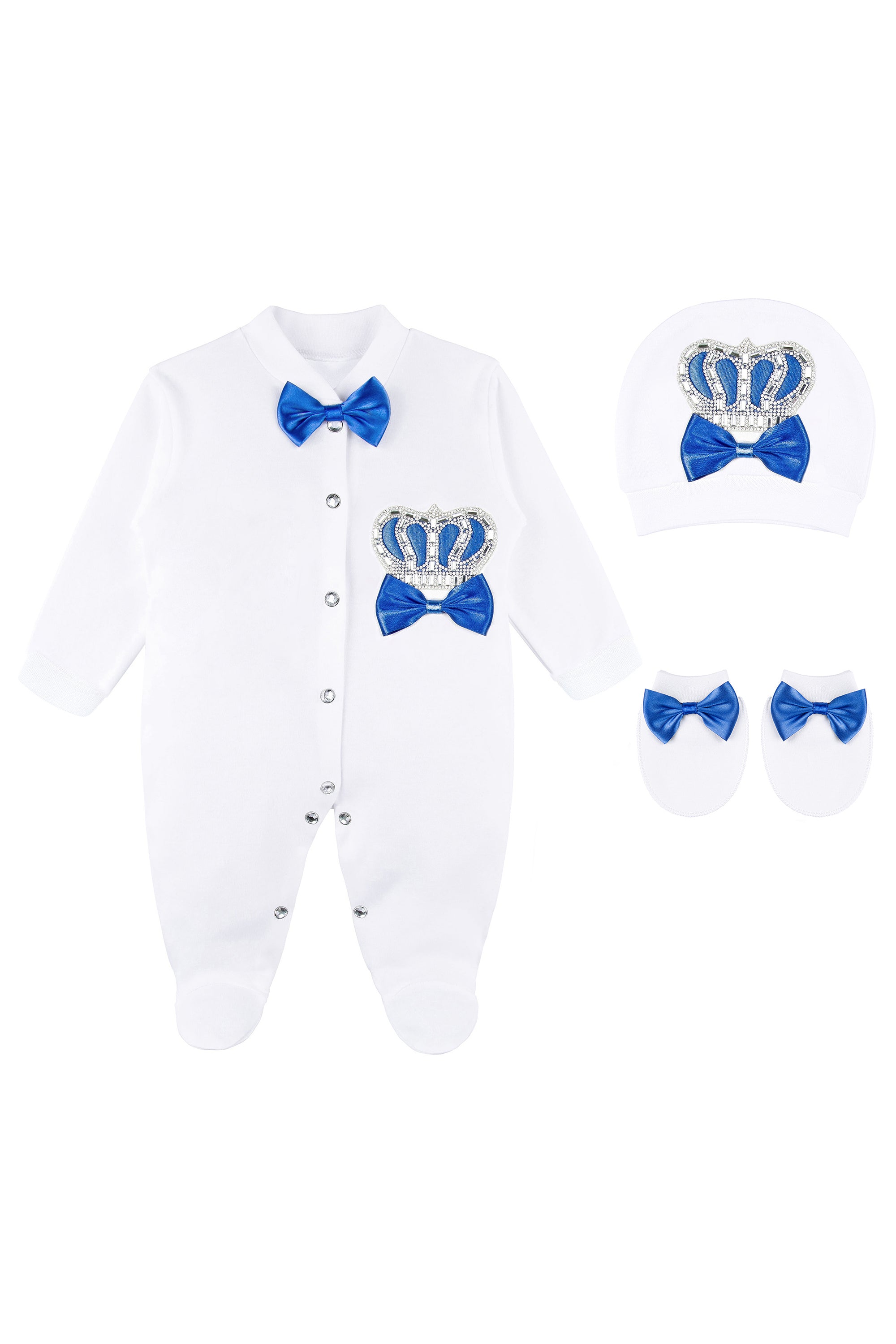 Crown Jewels Layette 3-Piece Gift Set for Newborn Baby Boys LILAX