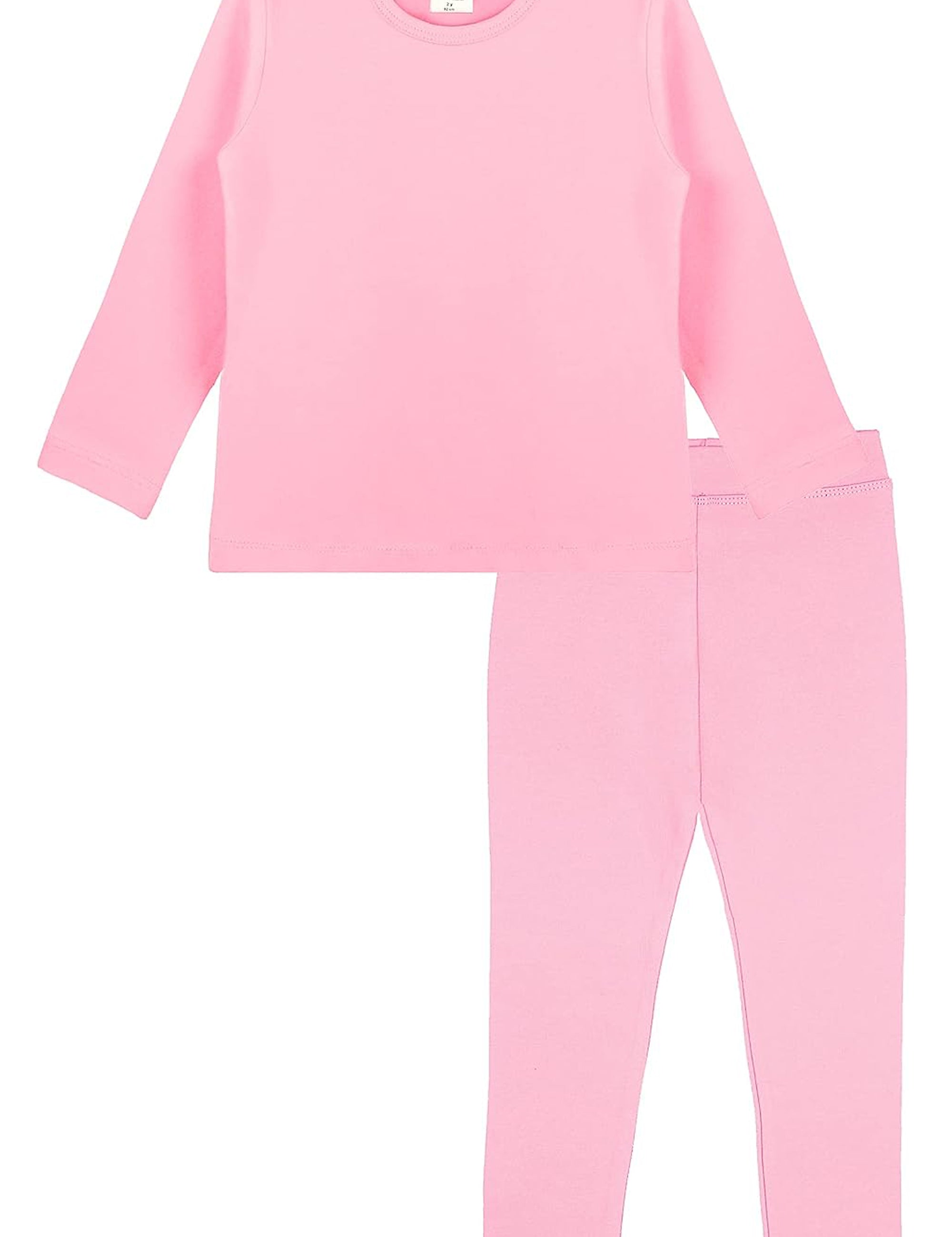 Girls cotton solid basic crewneck t-shirt and leggings set; perfect for baby girl clothes & christmas gift ideas  