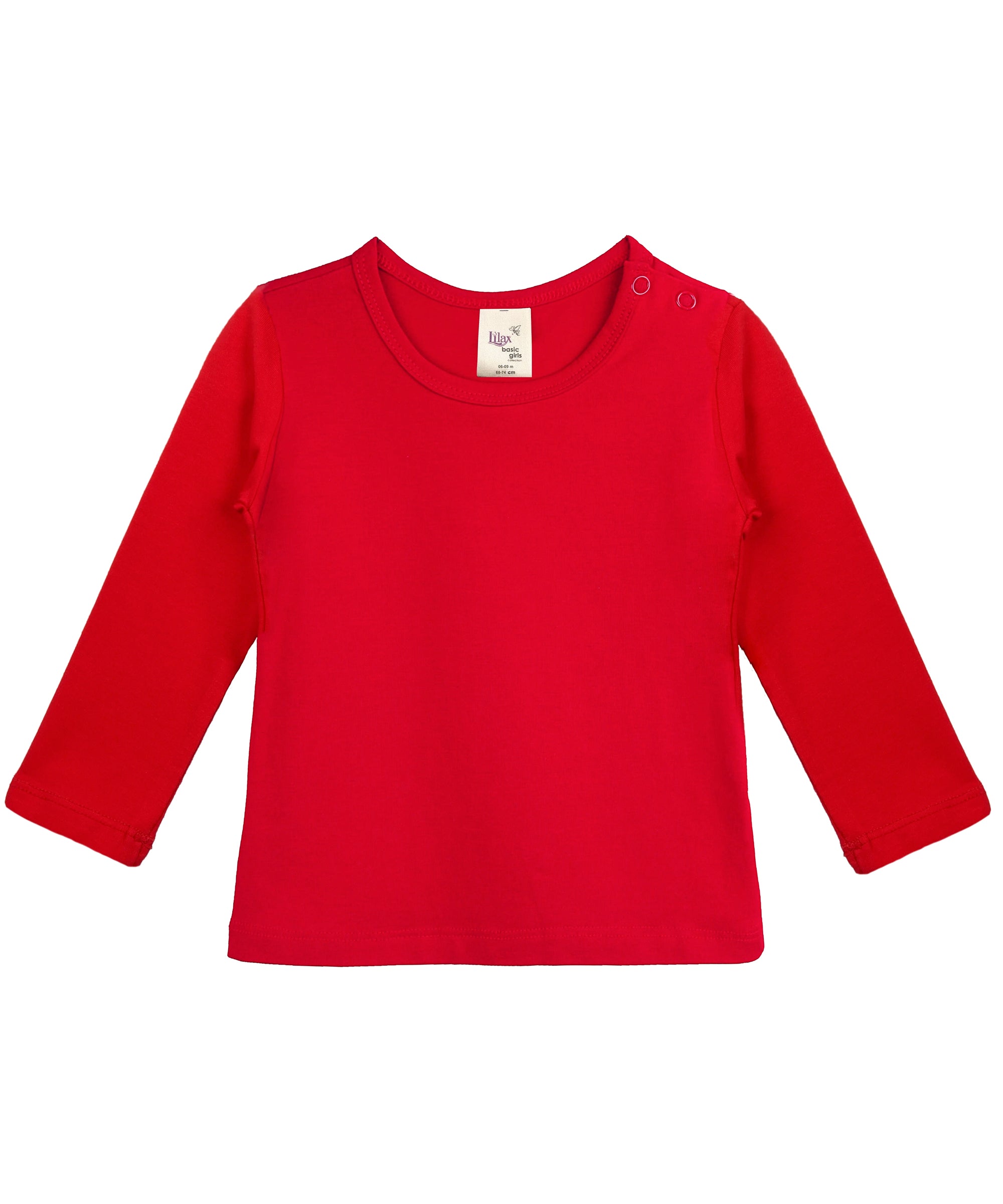 Girls cotton basic solid crewneck long sleeve t-shirt; perfect for baby girl clothes & christmas gift ideas