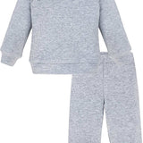 Baby Boys' Outfit Comfy Pant Set, Solid Ribbed Knit Toddler Pullover Sweater & Sweatpants LILAX