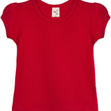 Girls' Basic Cotton T-Shirt  Short Puff Sleeve Crewneck / 11-12 Years LILAX