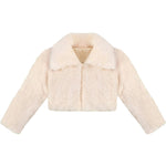 Little Girls' Faux Fur Jacket -  Button Closure Cozy Bolero Shrug LILAX