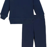 Baby Boys' Outfit Comfy Pant Set, Solid Ribbed Knit Toddler Pullover Sweater & Sweatpants LILAX