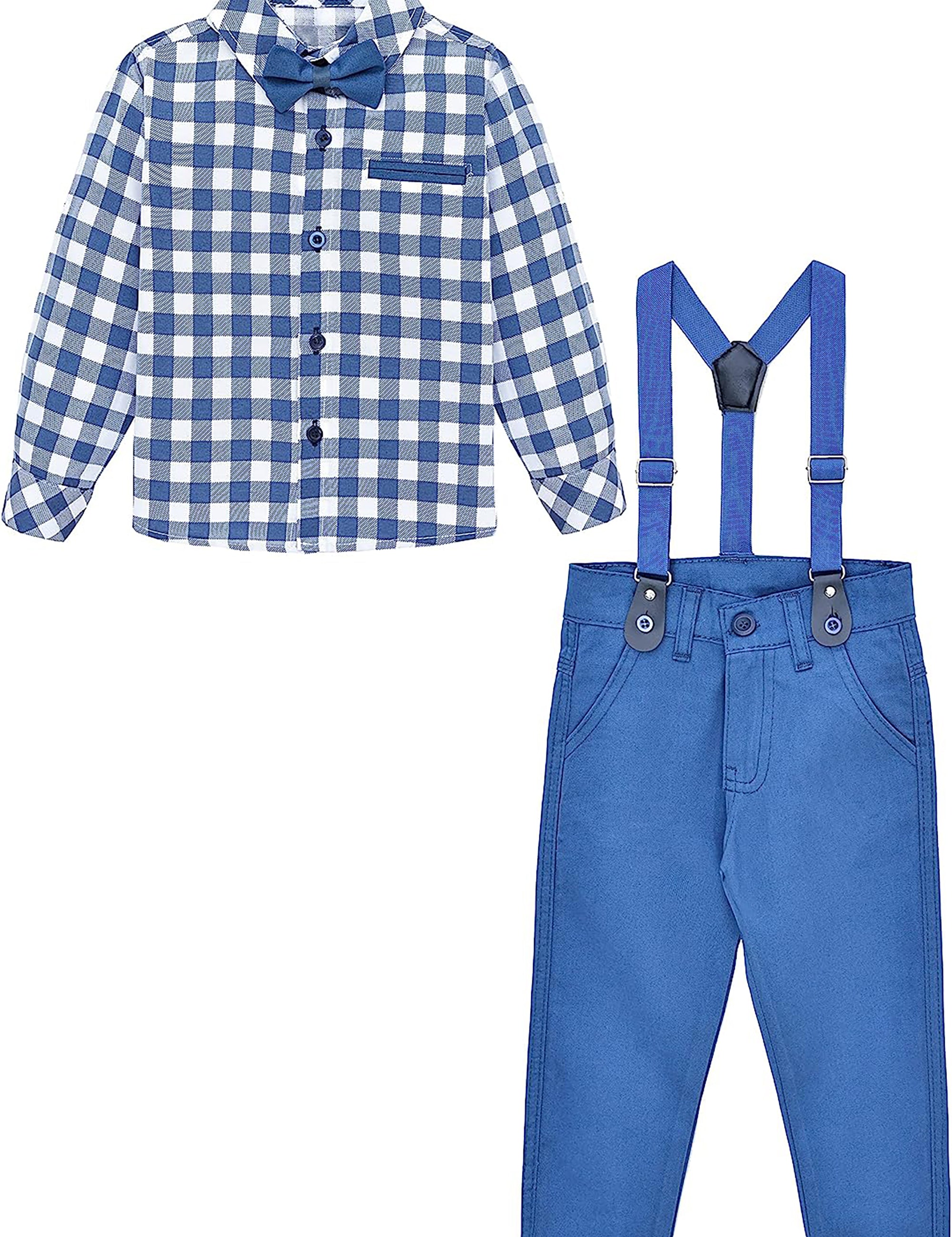 Boys cotton suit set with bodysuit with pants and suspender set; perfect for baby boy clothes & christmas gift ideas  