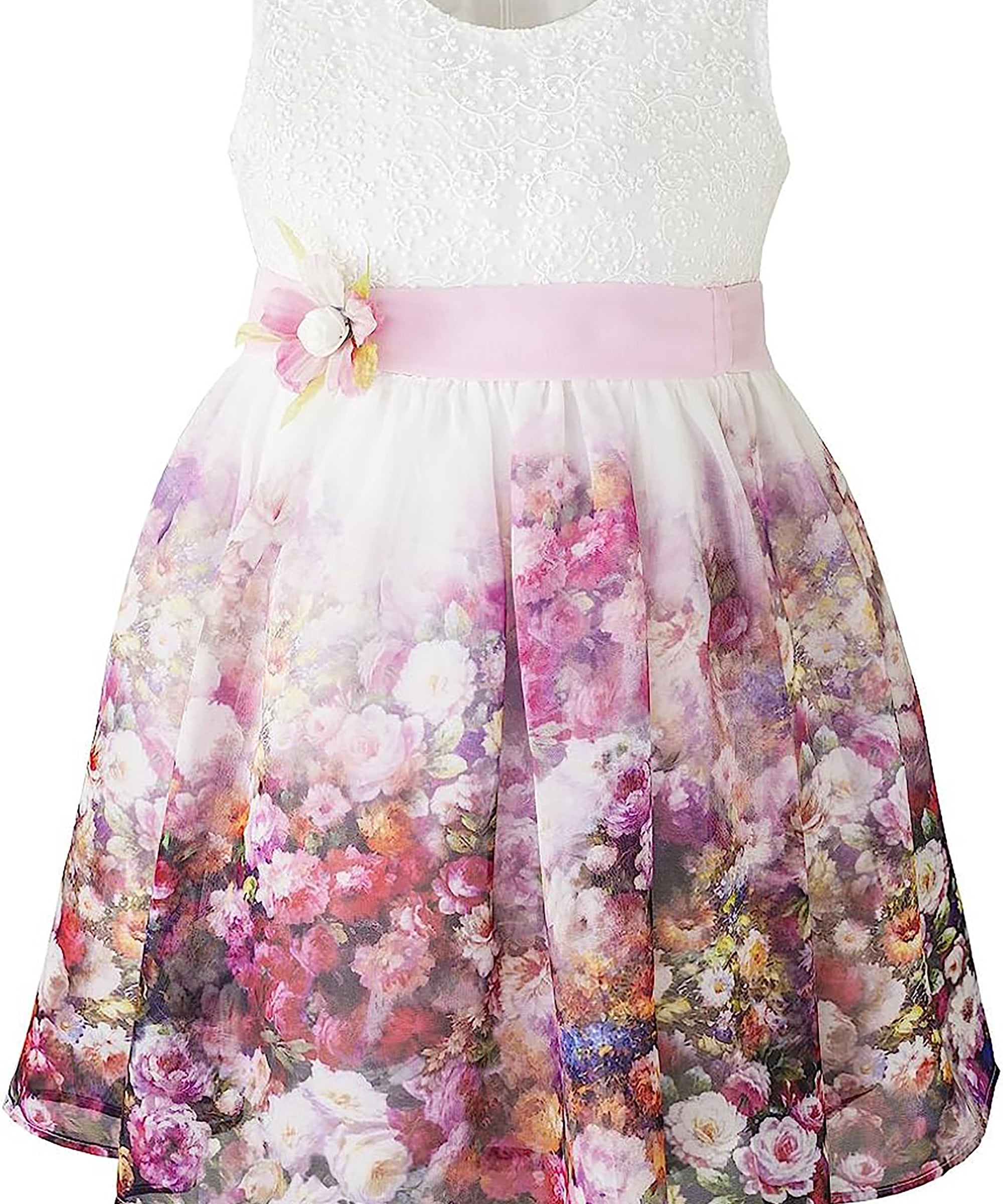 Baby girls flower design sleeveless dress; perfect for baby girl clothes & christmas gift ideas  